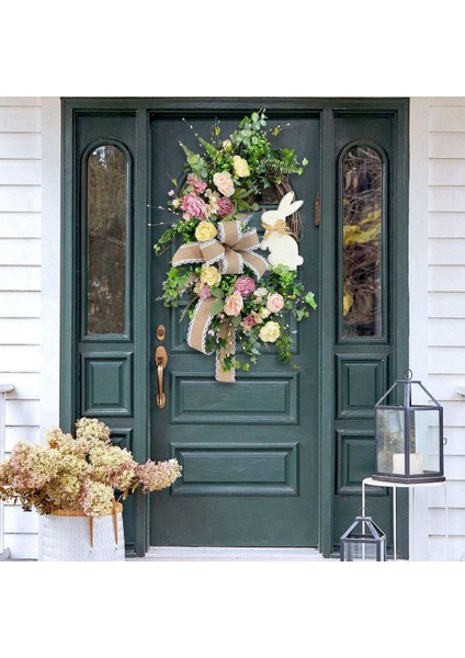 Ön Kapı Için Paskalya Tavşanı Ön Kapı Çelengi, Paskalya Tavşanı Popo Şekli Çelenk Duvar Dekoru Bahar Çelengi Dekorasyonu (Yurt Dışından) fırsatları