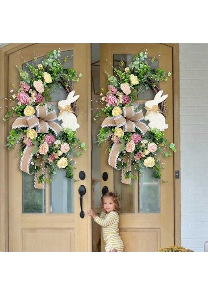 Ön Kapı Için Paskalya Tavşanı Ön Kapı Çelengi, Paskalya Tavşanı Popo Şekli Çelenk Duvar Dekoru Bahar Çelengi Dekorasyonu (Yurt Dışından) indirimleri