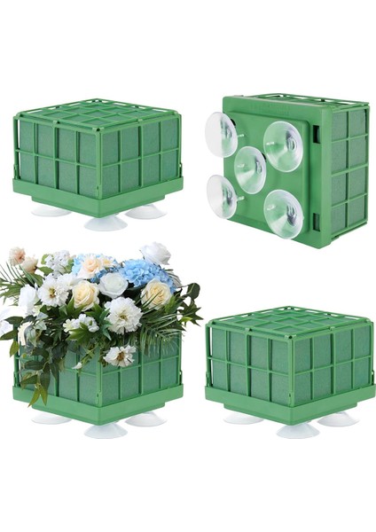 Kare Çiçek Köpük Blok Tutuculu Çiçek Köpük Kafesi, Yapay Çiçek Düzenlemeleri Için Çiçek Köpük Blokları 4 Adet (Yurt Dışından)