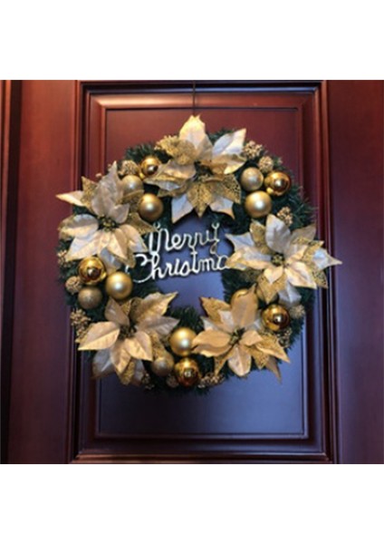 Dekoratif Noel Çelengi Ön Kapı Asılı Noel Çelengi Altın Çelenk Otel Alışveriş Merkezi Ev Dekorasyonu (30CM) (Yurt Dışından) modelleri