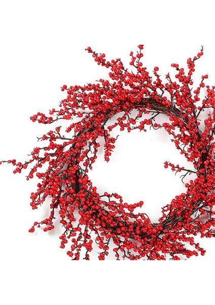Noel Çelengi Kapı Asılı Süslemeler Sahte Noel Kırmızı Meyve Çelengi Asılı (Yurt Dışından)