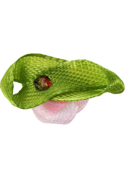 100 Adet Mini Saten Kurdele Gül Çiçek Yaprak Düğün Dekor Aplikler Dikiş Dıy Ana Renk: Pembe (Yurt Dışından)
