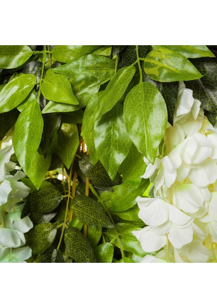 12 Paket (43.2 Ft) Yapay Wisteria Asma Sahte Wisteria Asılı Çelenk Ipek Uzun Asılı Çalı Çiçekleri Dize Ev Partisi Düğün Dekor (Beyaz) (Yurt Dışından)