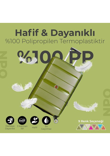 Diamond Pp(Polipropilen) Büyük ve Orta Boy 2'li Kırılmaz Valiz Seti-Siyah modelleri