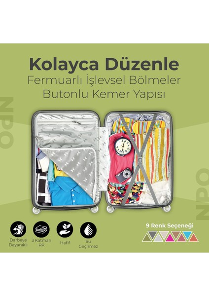 Diamond Pp(Polipropilen) Büyük ve Orta Boy 2'li Kırılmaz Valiz Seti-Siyah fırsatları
