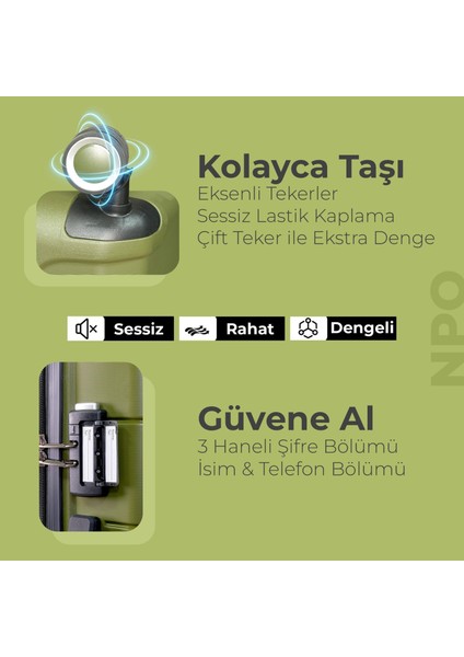 Diamond Pp(Polipropilen) Büyük ve Orta Boy 2'li Kırılmaz Valiz Seti-Siyah indirimleri