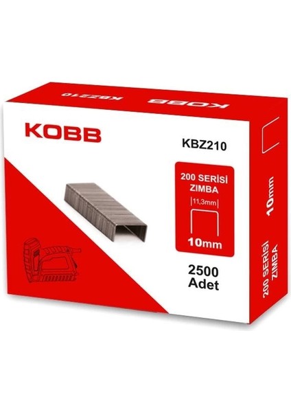 Kbz210 10mm 2500 Adet 200 Serisi Ağır Hizmet Tipi Zımba Teli