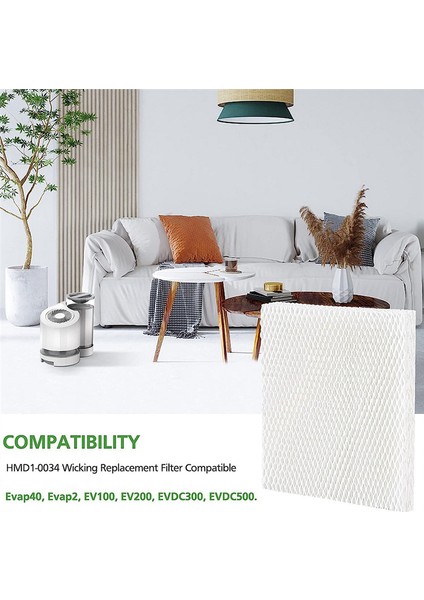 MD1-0034 Yedek Nemlendirici Fitil Filtresi EVAP40, Evap2, EV100 ve Daha Fazlası Buharlaştırıcı Nemlendirici Modelleriyle Uyumlu (Yurt Dışından) modelleri