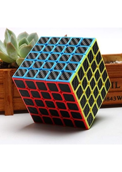 Saytay Cfmour Hız Küpü 5X5X5, Pürüzsüz Sihirli Karbon Fiber Etiket Hız Küpleri, Geliştirilmiş Versiyon, Siyah ST-0011 (Yurt Dışından)