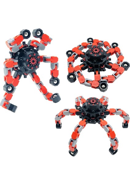 Paket Parmak Ucu Gyro Fidget Spinner, Yetişkin ve Çocuk Için Dıy Deforme Edilebilir Zincir Bağlantıları Parmak Ucu Dönen Robot1 (Yurt Dışından)