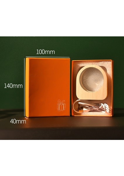 Cacaoahşap Aydınlık Taban 3D Oyma Kristal Top Masaüstü Süsleme Yaratıcı Hediye Gece Lambası (Yurt Dışından)