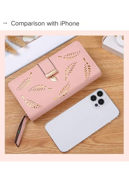 Cacaoyeni Lady's Cüzdan Içi Boş Yaprak Malzemeleri Deri, Iki Koreli Twist Fermuper Uzun Kartın Korece Versiyonu Çanta (Yurt Dışından)