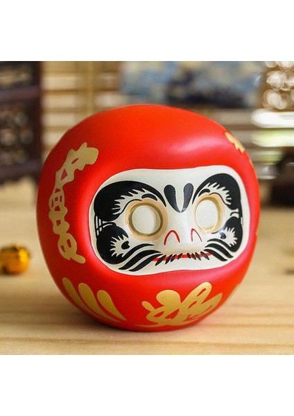 Japon Daruma Şanslı Charm Süs Fengshui Para Kutusu Hediyeler, Ev Dekor Heykelcik-Kırmızı (Yurt Dışından)