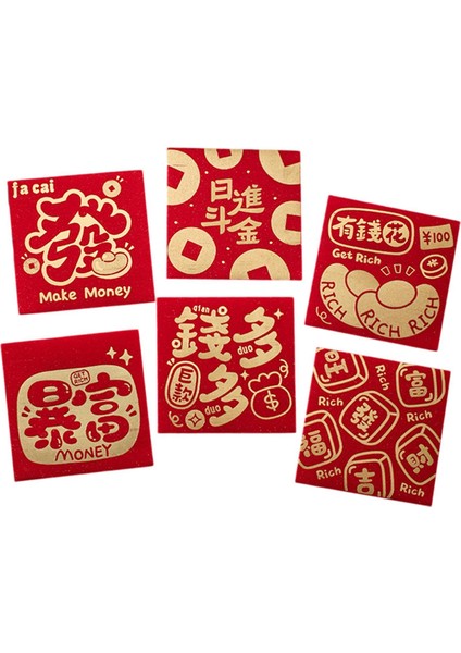 6x Çin Kırmızı Parti Düğün Doğum Günleri Için Hong Bao A (Yurt Dışından)