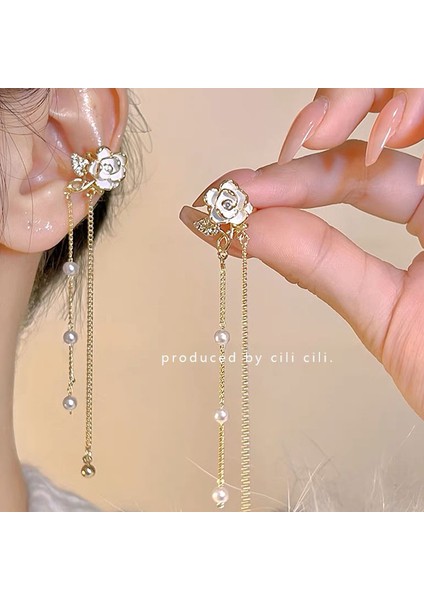 Zirkonya Çiçek Küpe Küpe Niş Tasarım Fransız Yüz Mizaç Küpe Küpe Küpe Küpe Zirkonya Takı (Yurt Dışından)