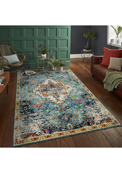 Vintage Çiçekli Farsça Halı Etnik Kapı Paspası Bohem Tarzı Oturma Odası Halı Zemin Paspası (Yurt Dışından)