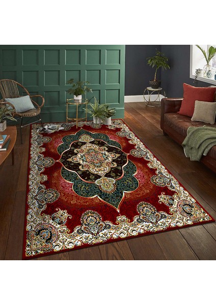 Vintage Çiçekli Farsça Halı Etnik Kapı Paspası Bohem Tarzı Oturma Odası Halı Zemin Paspası (Yurt Dışından)