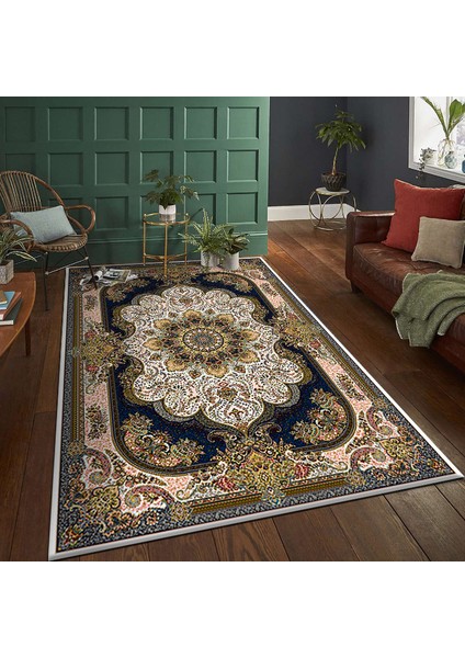 Vintage Çiçekli Farsça Halı Etnik Kapı Paspası Bohem Tarzı Oturma Odası Halı Zemin Paspası (Yurt Dışından)