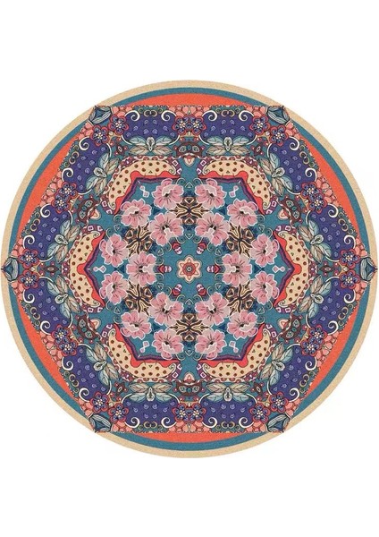 Vintage Çiçekli Farsça Halı Etnik Kapı Paspası Bohem Tarzı Oturma Odası Halı Zemin Paspası (Yurt Dışından)