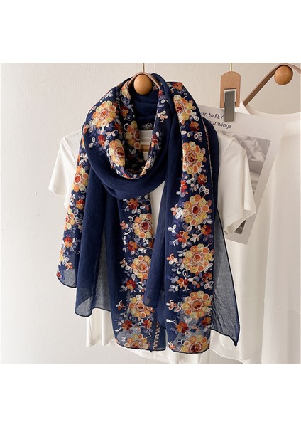 Pamuk ve Keten Eşarp Sarong Kadın Yaz Şal Güneş Kremi Plaj Havlusu Büyük Ipek Eşarp Sarong Başörtüsü (Yurt Dışından)