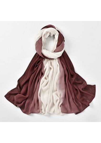 Eşarp Baş Bandı Yumuşak Degrade Renkli Stil Eşarp Geniş Yan Ince Şal (Yurt Dışından)