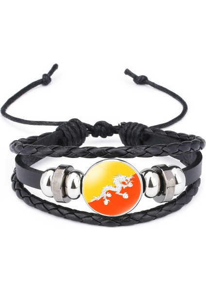 Çok Katmanlı Örgülü Bileklik Sığır Derisi Bileklik Siyah El Yapımı Bileklik Öne Çıkan Desenler (Yurt Dışından)