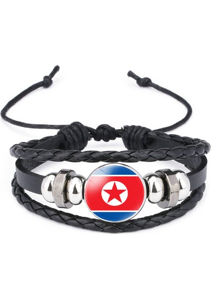 Çok Katmanlı Örgülü Bileklik Sığır Derisi Bileklik Siyah El Yapımı Bileklik Öne Çıkan Desenler (Yurt Dışından)