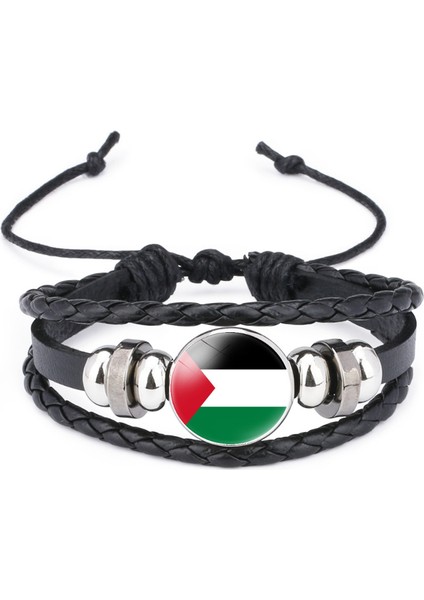 Çok Katmanlı Örgülü Bileklik Sığır Derisi Bileklik Siyah El Yapımı Bileklik Öne Çıkan Desenler (Yurt Dışından)