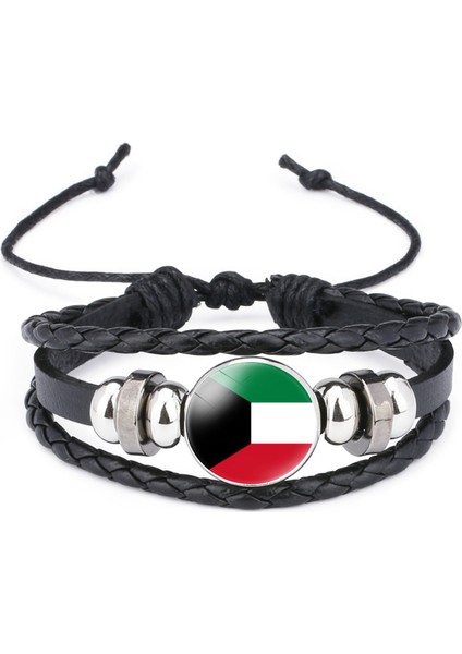 Çok Katmanlı Örgülü Bileklik Sığır Derisi Bileklik Siyah El Yapımı Bileklik Öne Çıkan Desenler (Yurt Dışından)