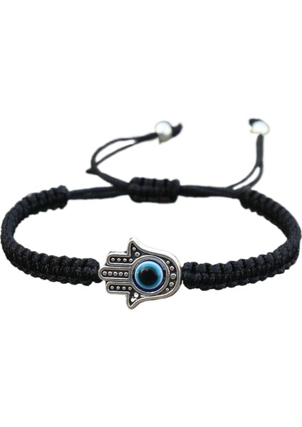 Örgülü Kordon Bileklik Mavi Gözlü Bileklik Fatima'nın Eli Tarzı El Yapımı Bileklik (Yurt Dışından)