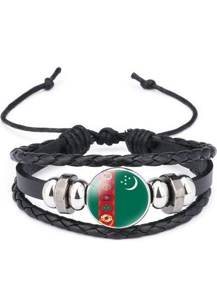 Çok Katmanlı Örgülü Bileklik Sığır Derisi Bileklik Siyah El Yapımı Bileklik Öne Çıkan Desenler (Yurt Dışından)