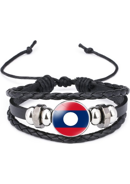 Çok Katmanlı Örgülü Bileklik Sığır Derisi Bileklik Siyah El Yapımı Bileklik Öne Çıkan Desenler (Yurt Dışından)