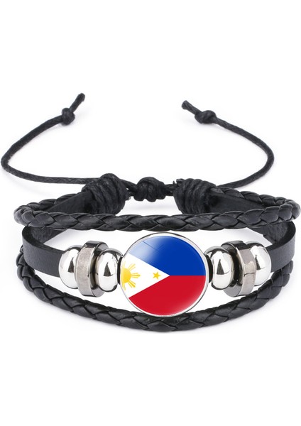 Çok Katmanlı Örgülü Bileklik Sığır Derisi Bileklik Siyah El Yapımı Bileklik Öne Çıkan Desenler (Yurt Dışından)