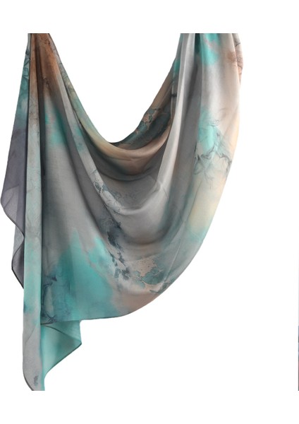 Eşarp Baş Bandı Yumuşak Degrade Renkli Stil Eşarp Geniş Yan Ince Şal (Yurt Dışından)