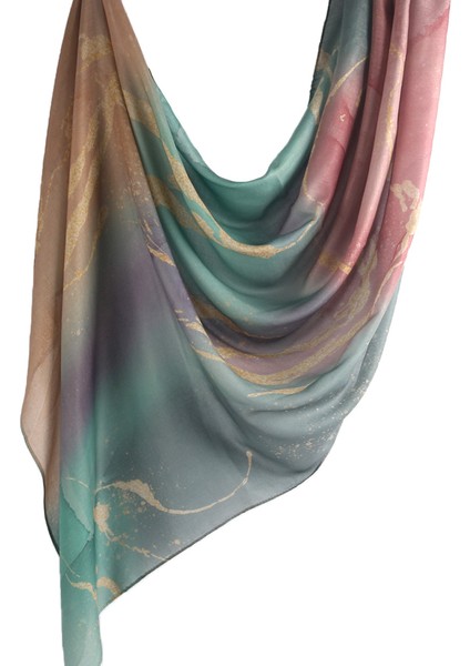 Eşarp Baş Bandı Yumuşak Degrade Renkli Stil Eşarp Geniş Yan Ince Şal (Yurt Dışından)