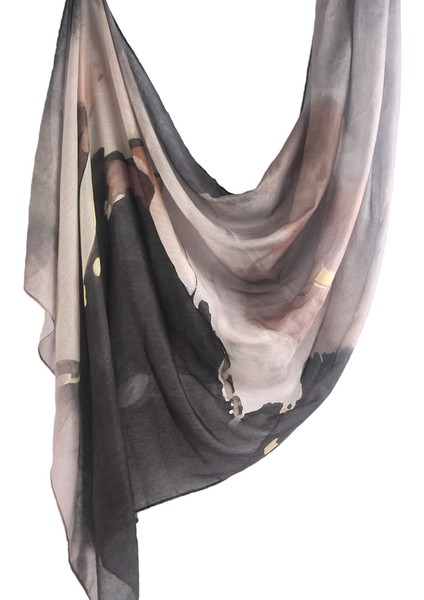 Eşarp Baş Bandı Yumuşak Degrade Renkli Stil Eşarp Geniş Yan Ince Şal (Yurt Dışından)