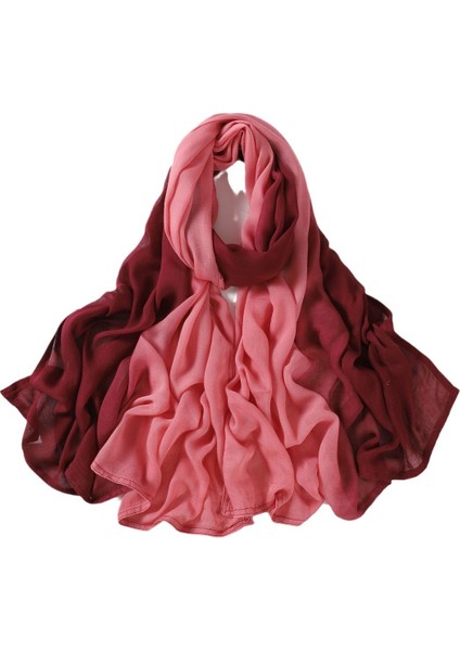 Eşarp Baş Bandı Yumuşak Degrade Renkli Stil Eşarp Geniş Yan Ince Şal (Yurt Dışından)