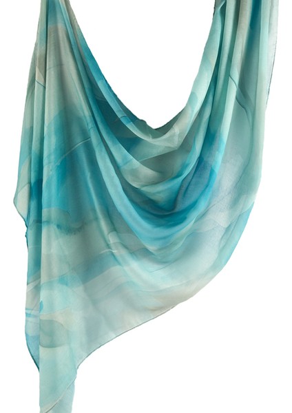 Eşarp Baş Bandı Yumuşak Degrade Renkli Stil Eşarp Geniş Yan Ince Şal (Yurt Dışından)