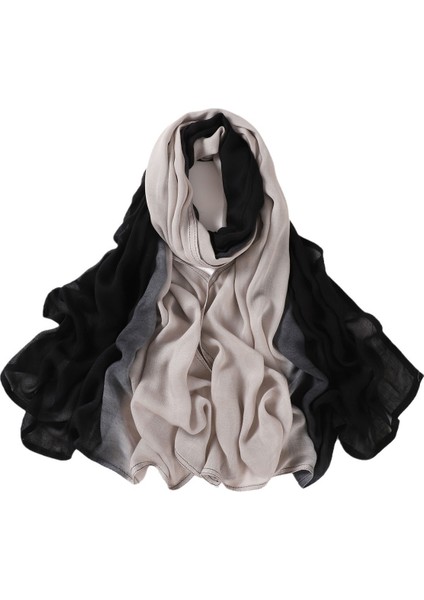Eşarp Baş Bandı Yumuşak Degrade Renkli Stil Eşarp Geniş Yan Ince Şal (Yurt Dışından)