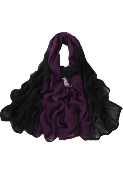 Eşarp Baş Bandı Yumuşak Degrade Renkli Stil Eşarp Geniş Yan Ince Şal (Yurt Dışından)