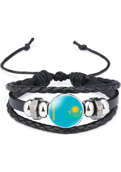 Çok Katmanlı Örgülü Bileklik Sığır Derisi Bileklik Siyah El Yapımı Bileklik Öne Çıkan Desenler (Yurt Dışından)