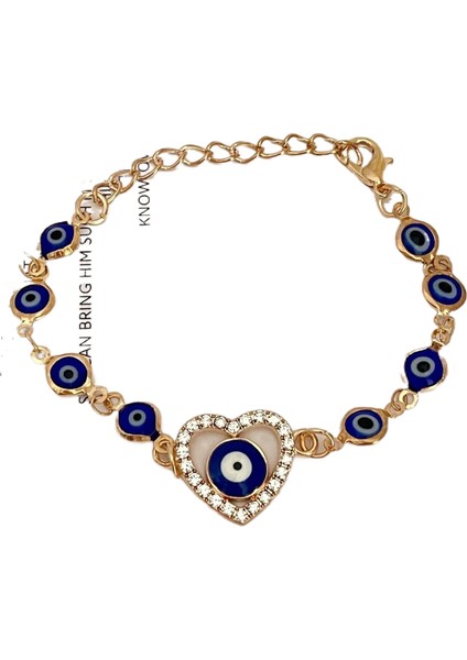 Örgülü Kordon Bileklik Mavi Gözlü Bileklik Fatima'nın Eli Tarzı El Yapımı Bileklik (Yurt Dışından)