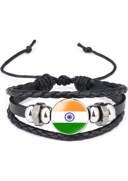 Çok Katmanlı Örgülü Bileklik Sığır Derisi Bileklik Siyah El Yapımı Bileklik Öne Çıkan Desenler (Yurt Dışından)