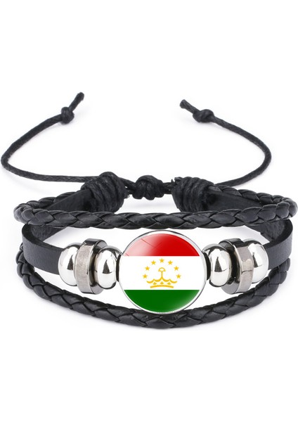 Çok Katmanlı Örgülü Bileklik Sığır Derisi Bileklik Siyah El Yapımı Bileklik Öne Çıkan Desenler (Yurt Dışından)