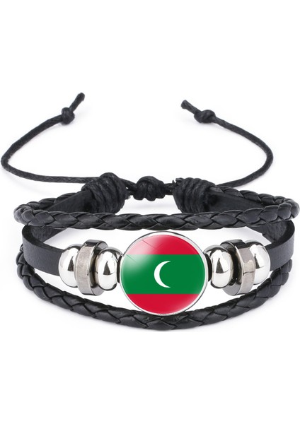 Çok Katmanlı Örgülü Bileklik Sığır Derisi Bileklik Siyah El Yapımı Bileklik Öne Çıkan Desenler (Yurt Dışından)