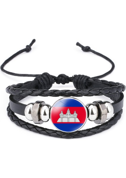 Çok Katmanlı Örgülü Bileklik Sığır Derisi Bileklik Siyah El Yapımı Bileklik Öne Çıkan Desenler (Yurt Dışından)