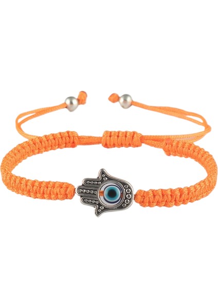 Örgülü Kordon Bileklik Mavi Gözlü Bileklik Fatima'nın Eli Tarzı El Yapımı Bileklik (Yurt Dışından)