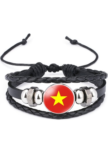 Çok Katmanlı Örgülü Bileklik Sığır Derisi Bileklik Siyah El Yapımı Bileklik Öne Çıkan Desenler (Yurt Dışından)