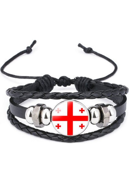 Çok Katmanlı Örgülü Bileklik Sığır Derisi Bileklik Siyah El Yapımı Bileklik Öne Çıkan Desenler (Yurt Dışından)