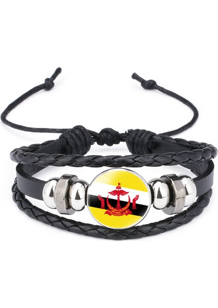 Çok Katmanlı Örgülü Bileklik Sığır Derisi Bileklik Siyah El Yapımı Bileklik Öne Çıkan Desenler (Yurt Dışından)